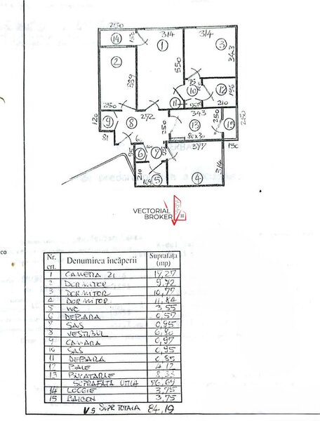 Pantelimon - Armenesc, 4 Camere 1984
